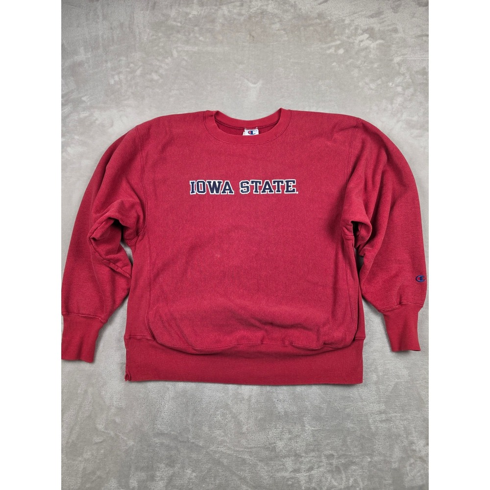 Vintage Champion Heavyweight Sweatshirt‎ Mens Large Red Iowa State Cyclones
